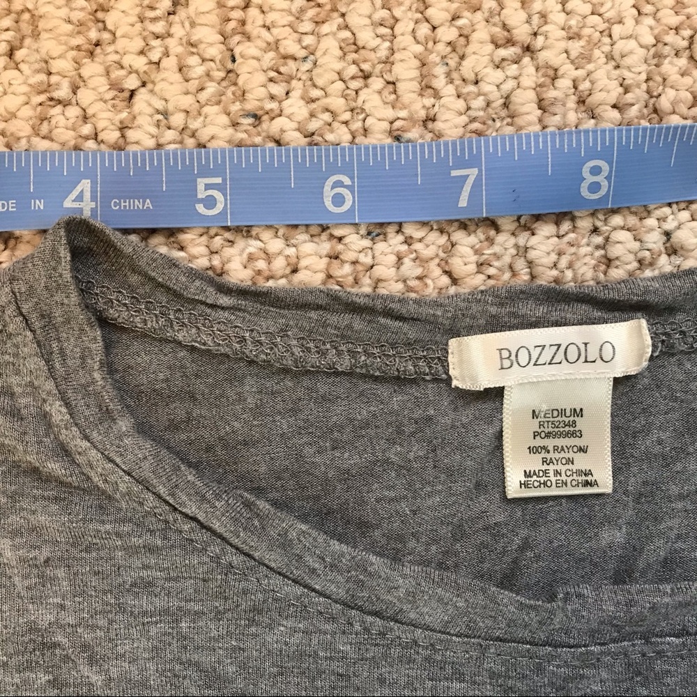 Boxy Gray Ringer Crop-Top - Picture 3 of 3